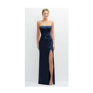 After Six 6888 Strapless Topstitched Corset Satin Maxi Dress 2